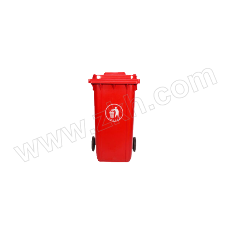 JUFUYUAN/聚福沅 环卫垃圾桶 180L带轮带盖 532×667×997mm 红色 1个