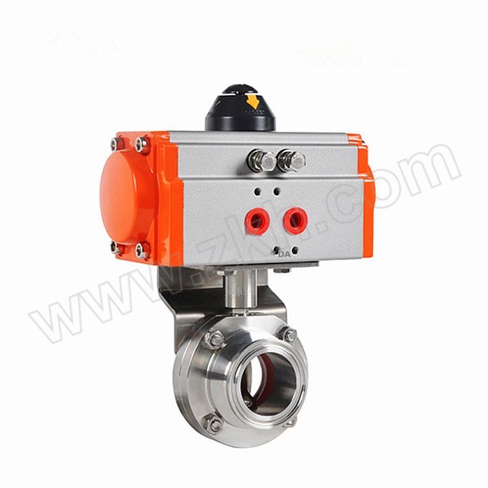 FLYFLOW/福莱福流 316不锈钢卫生快装双作用气动蝶阀 D681X-10R-φ102 φ102卡盘119mm 1个
