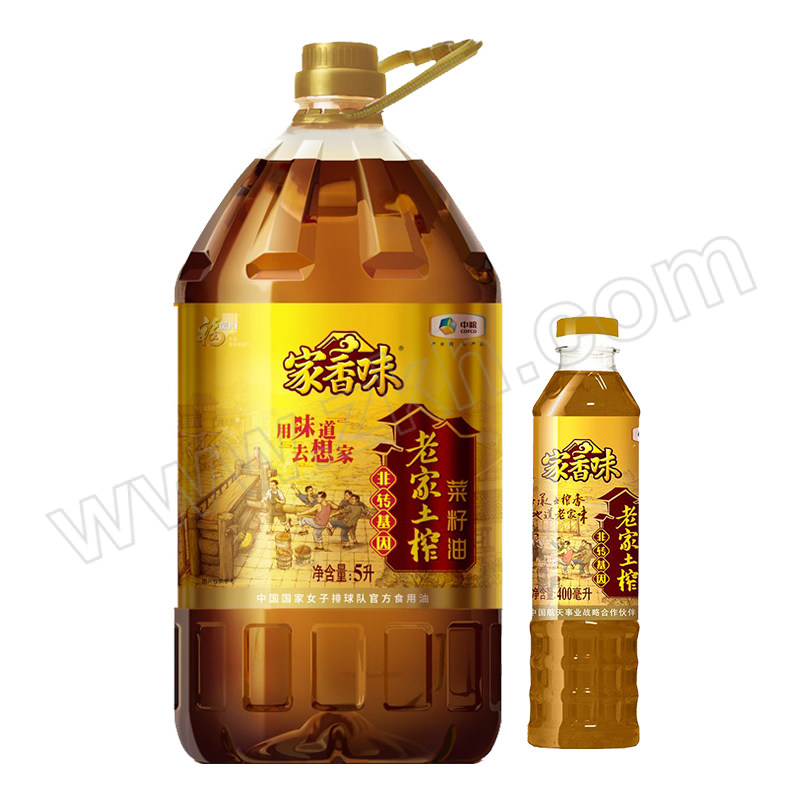 FLM/福临门 家香味老家土榨菜籽油 FLM-039 5L(非转基因)+400mL 1组