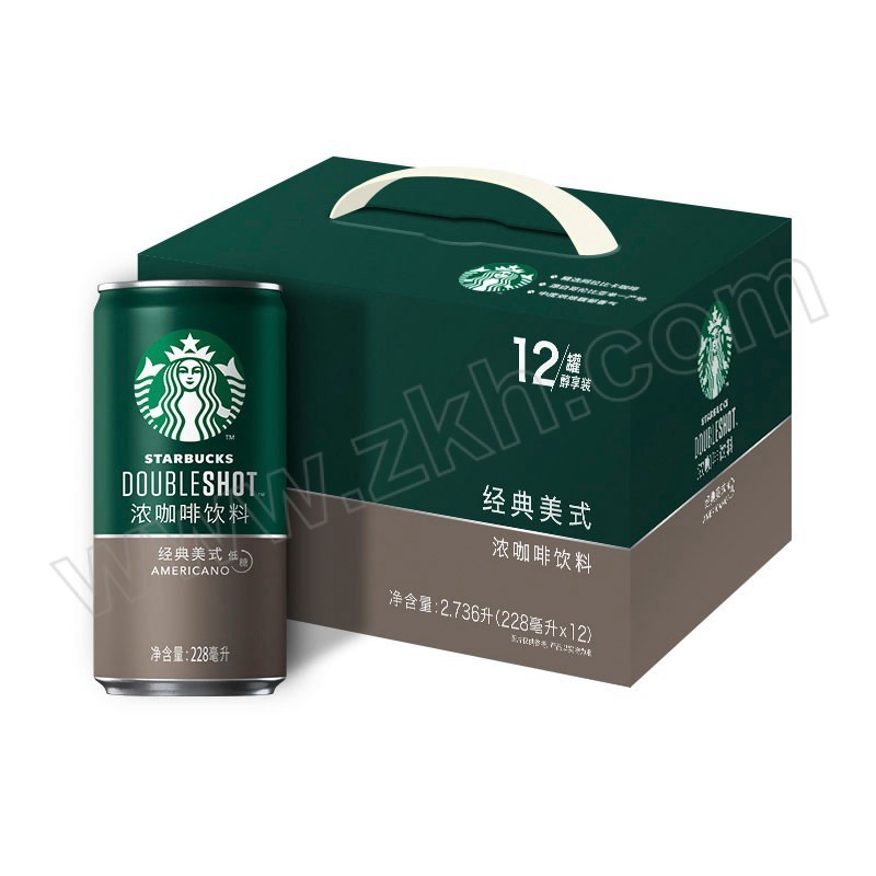 STARBUCKS/星巴克 星倍醇咖啡饮料经典美式 228mL易拉罐装×12 1组