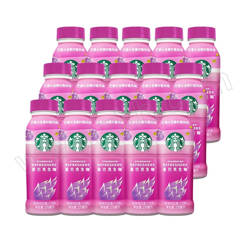 STARBUCKS/星巴克 生咖系列芒果火龙果柠檬 270mL塑料瓶×15 1箱