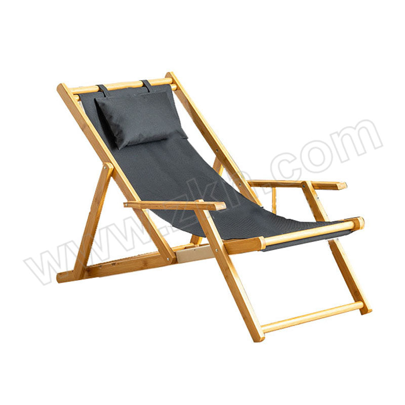 JZSB/京洲实邦 可调节沙滩布艺折叠椅 JZSB-ZDY-106 原色沙滩椅黑色50×108×87cm 1个