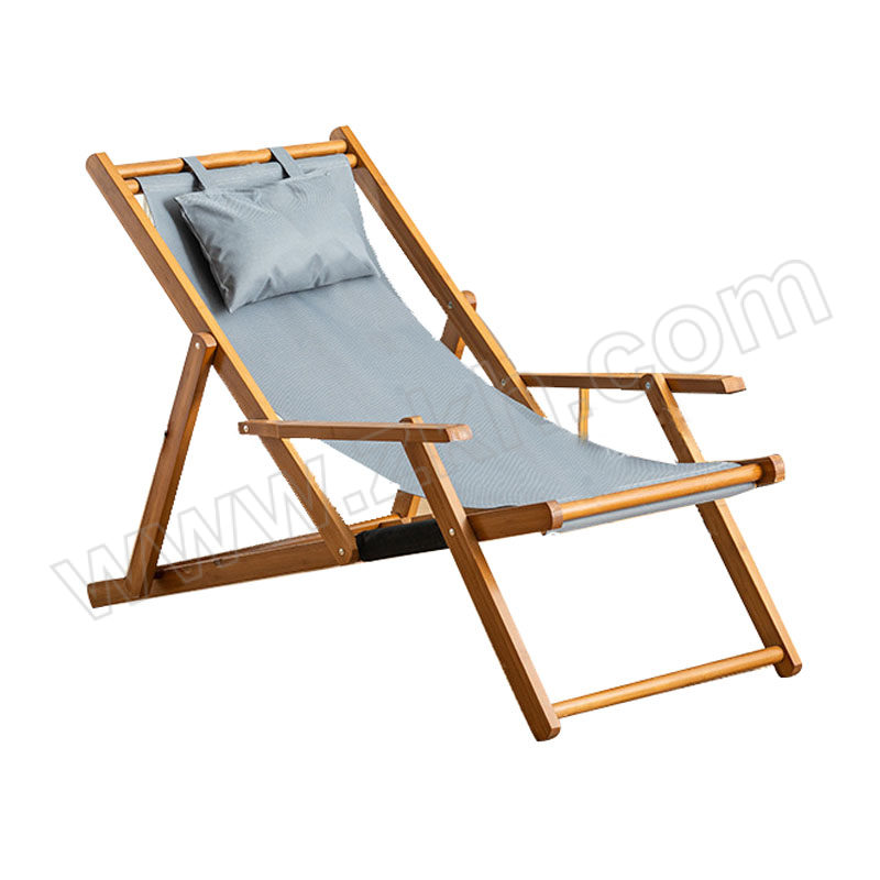 JZSB/京洲实邦 可调节沙滩布艺折叠椅 JZSB-ZDY-106 茶色沙滩椅灰色50×108×87cm 1个