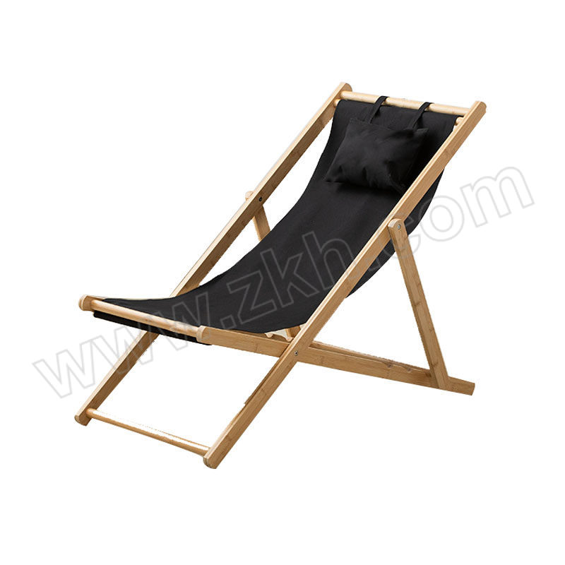 JZSB/京洲实邦 可调节沙滩布艺折叠椅 JZSB-ZDY-106 原色简易沙滩椅黑色50×108×87cm 1个