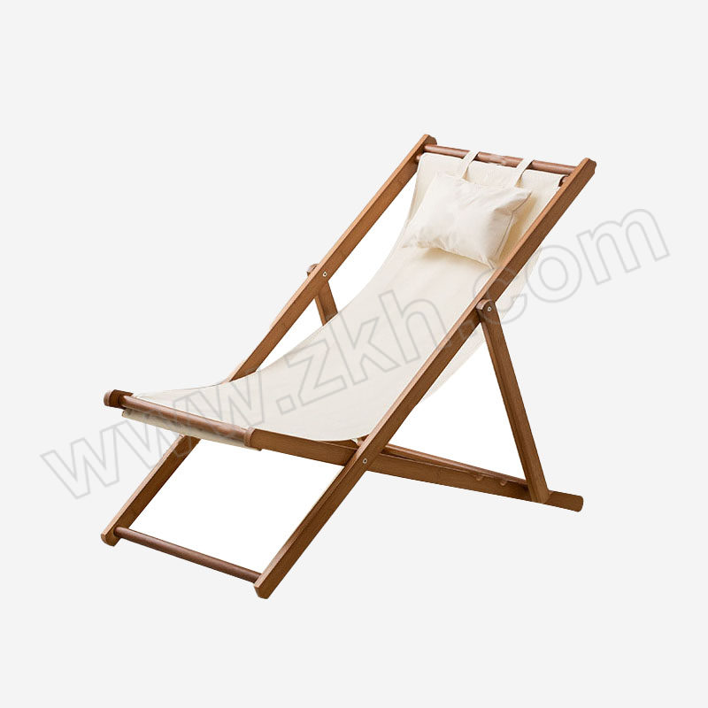 JZSB/京洲实邦 可调节沙滩布艺折叠椅 JZSB-ZDY-106 茶色简易沙滩椅白色50×108×87cm 1个