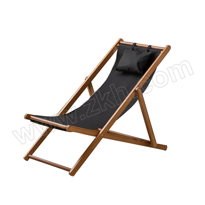 JZSB/京洲实邦 可调节沙滩布艺折叠椅 JZSB-ZDY-106 茶色简易沙滩椅黑色50×108×87cm 1个