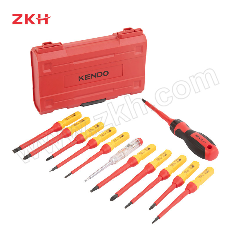 ZKH/震坤行 13件套可换头绝缘螺丝批组套 ZKH-20485 塑料盒包装 联名品牌KENDO  13件 1套