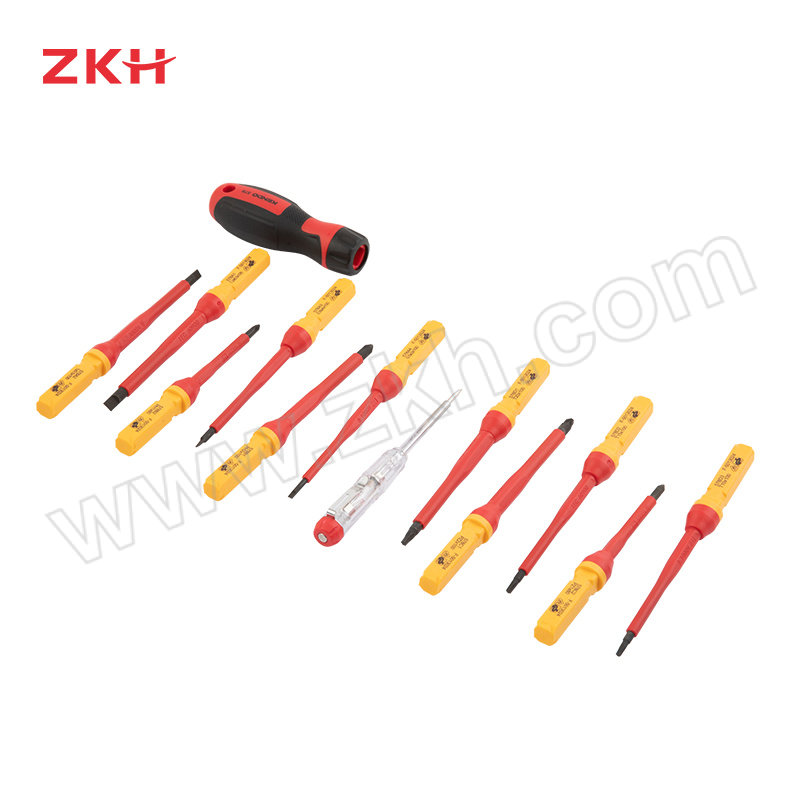 ZKH/震坤行 13件套可换头绝缘螺丝批组套 ZKH-20485 塑料盒包装 联名品牌KENDO  13件 1套