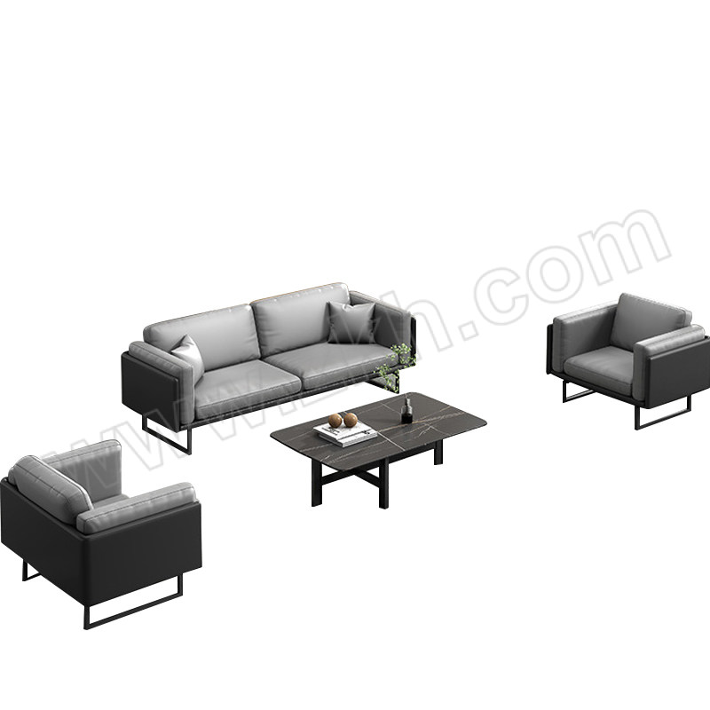 ZY/臻远 办公沙发组合西皮3+1+1+长茶几 ZYJJ-80179 三人位2100×800×800mm 单人位960×800×800mm 茶几1200×600×430mm 1套