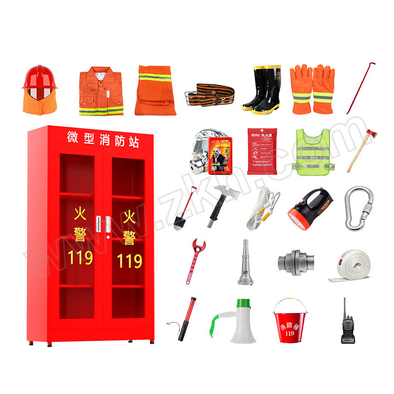 KY/锴源 加厚应急微型消防站套装 KY-XFG112 1800×1200×390mm 消防头盔×7消防上衣×7消防裤×7消防手套×7消防腰带×7消防鞋子×7防毒面罩×7灭火毯×3反光背心×2破拆斧×3消防腰斧×7强光手电×3消防扳手×3安全绳×3安全扣×6消防水枪×3水枪接口×6消防水带×3喇叭×2消防桶×1铁铲×2撬棍×1对讲机×2指挥棒×2 1套