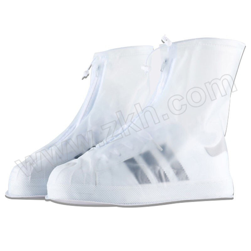 HYSTIC/海斯迪克 HK-5055系列透明防雨防水鞋套 加厚防滑男女雨鞋 XL 磨砂白 成人 1双