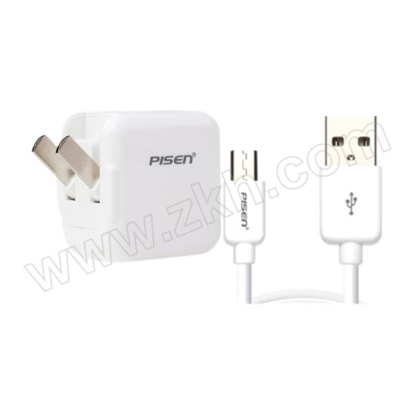 PISEN/品胜 充电器套装 TS-UC038+MU01-1500 USB 充电器+安卓数据充电线  白色 1.5米 1套