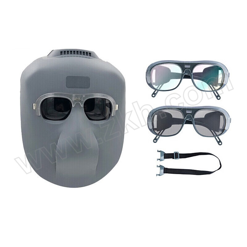 JIUZHEN/久臻 头戴式电焊面罩 ZTB79-5 含灰色面罩×1+0# 透明眼镜×1+4# 灰色眼镜×1+绑带×1 1套
