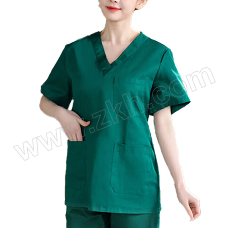 ALINIU/阿力牛 女款美容院工作服短袖洗手衣上衣 AST37 2XL 绿色 1件