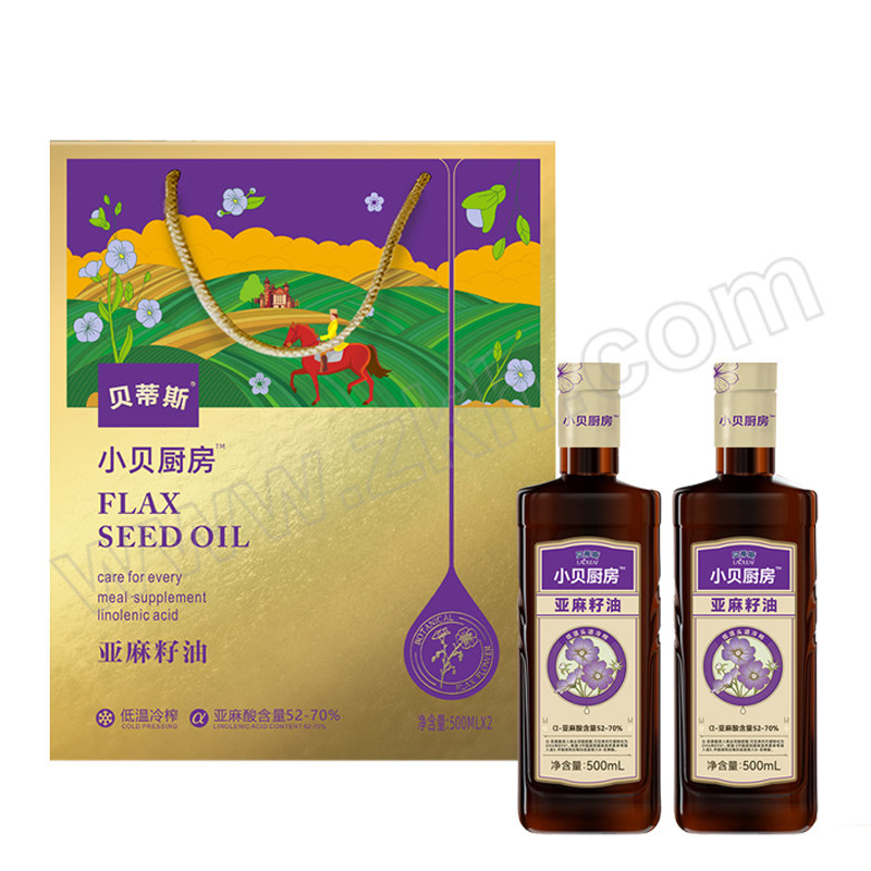 BDS/贝蒂斯 小贝厨房亚麻籽油 BDS-403 500mL×2 1盒