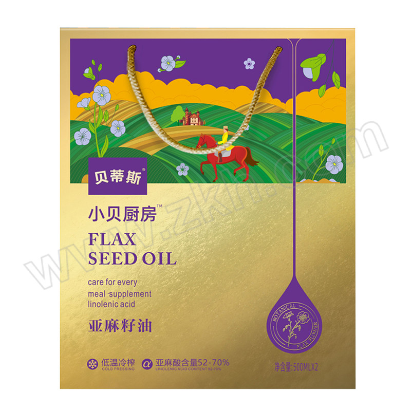 BDS/贝蒂斯 小贝厨房亚麻籽油 BDS-403 500mL×2 1盒