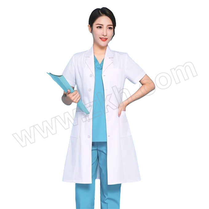 ANQIAOXIANG/安巧象 薄款西装领白大褂工作服 X042901 S 女款 白色短袖 1件
