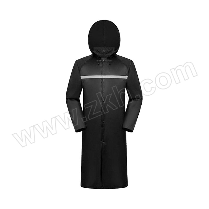 FEINAISHENG/沸耐笙 长款连帽雨衣 STFH-0004 3XL 黑色 单层 1件