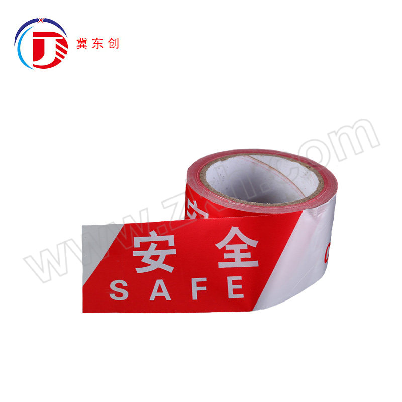 DONGCHUANG/冀东创 一次性警示带 DC-YCXJSD-05 加厚PE 红白色 注意安全 5.5cm×50m 1卷