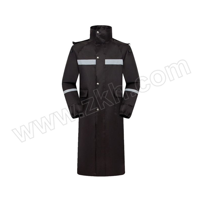 FEINAISHENG/沸耐笙 长款连帽雨衣 STFH-0007 XL 黑色 双层 1件