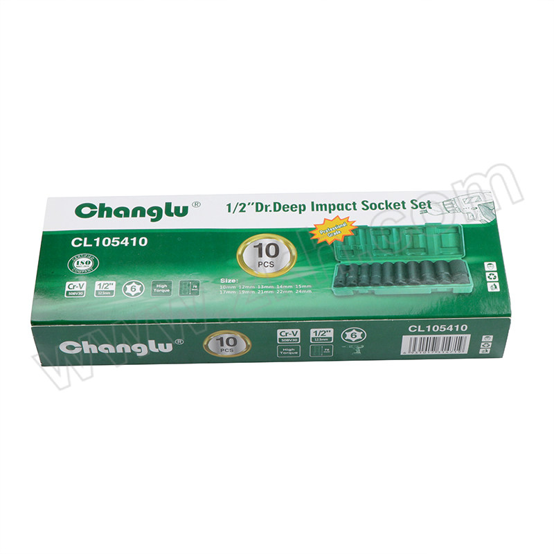 CHANGLU/长鹿 12.5mm系列加长风动套筒组套 105410 10件 1套