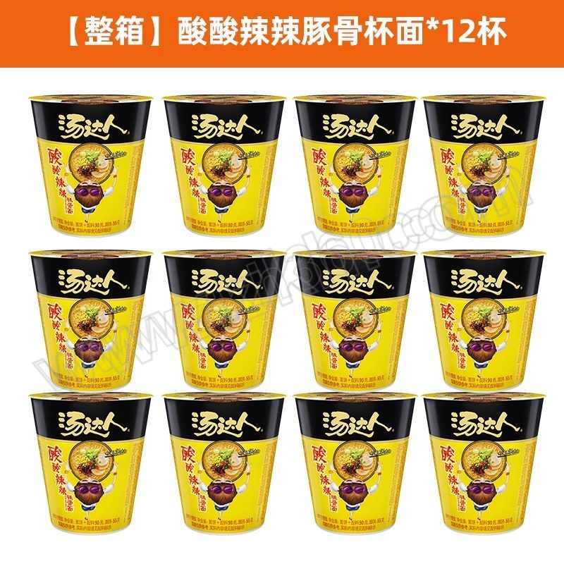 TONGYI/统一 汤达人酸酸辣辣豚骨面12杯 6925303746650 1箱