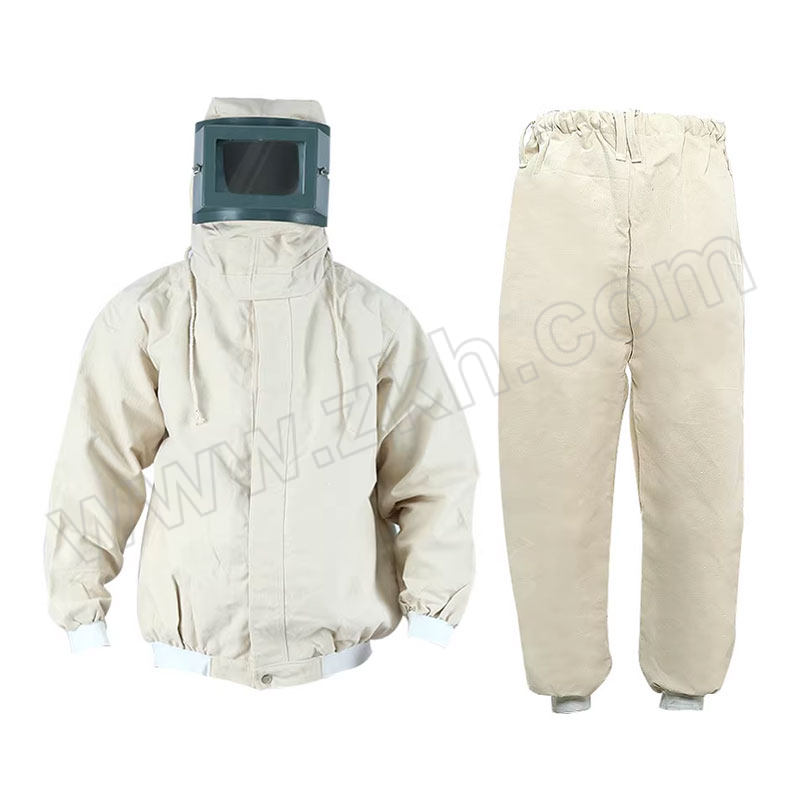 SUSHI/苏识 加厚耐磨喷砂服套装 SS-PH-1 2XL 白色 平面防护玻璃 上衣×1+裤子×1 1套