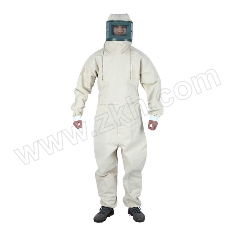 SUSHI/苏识 加厚耐磨连体喷砂服 SS-PH-8 3XL 白色 平面防护玻璃  1件