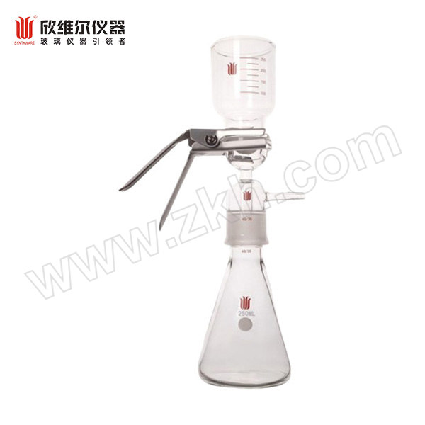 SYNTHWARE/欣维尔 流动相过滤器(不含过滤膜) F104025 具砂芯法兰 250mL过滤瓶 1套
