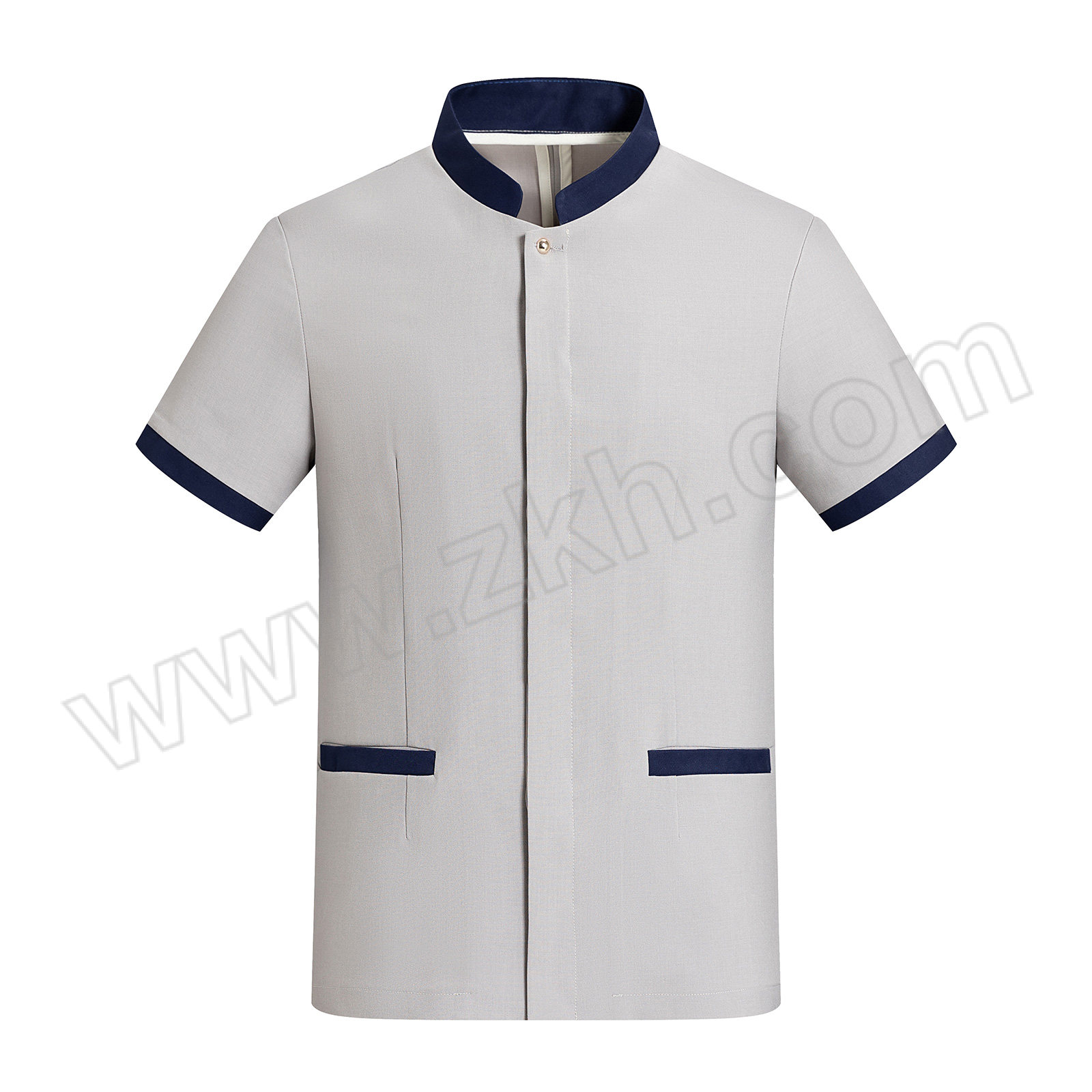 QIANYIYANG/千以扬 夏季短袖V领保洁服 XYHX-VLBJ 浅灰色 3XL 1件