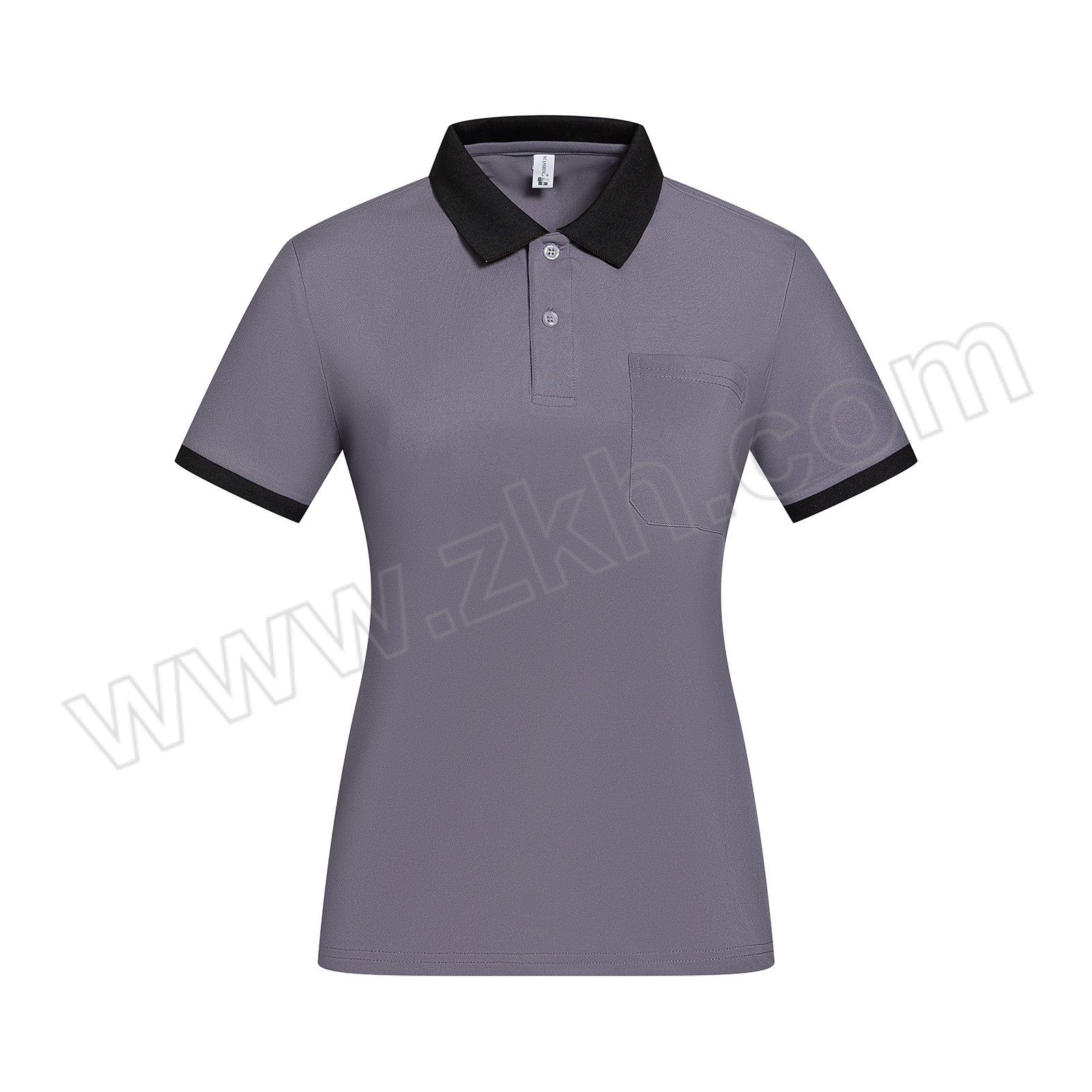 QIANYIYANG/千以扬 拼色领T恤短袖保洁服 YYF-PSLBJTX 灰色 S 1件