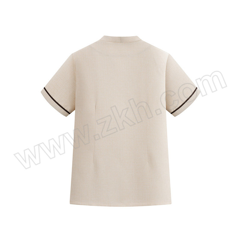 QIANYIYANG/千以扬 新款V领夏季短袖保洁服 ZH908 米黄色 L 1件