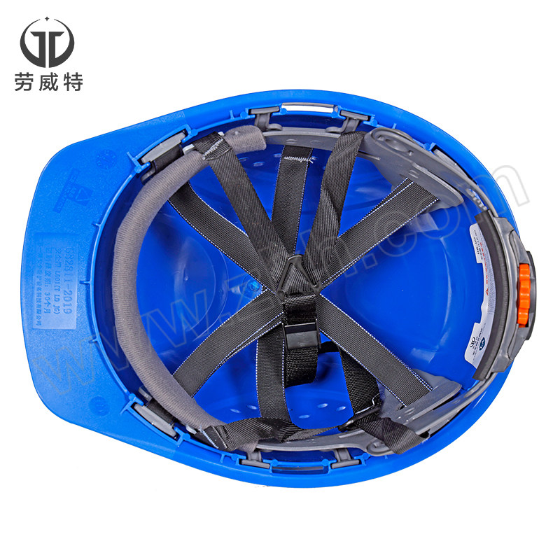 LAOWEITE/劳威特 豪华透气型ABS安全帽 L0010004 蓝色 旋钮式帽衬 针织布吸汗带 Y型帽带 1顶