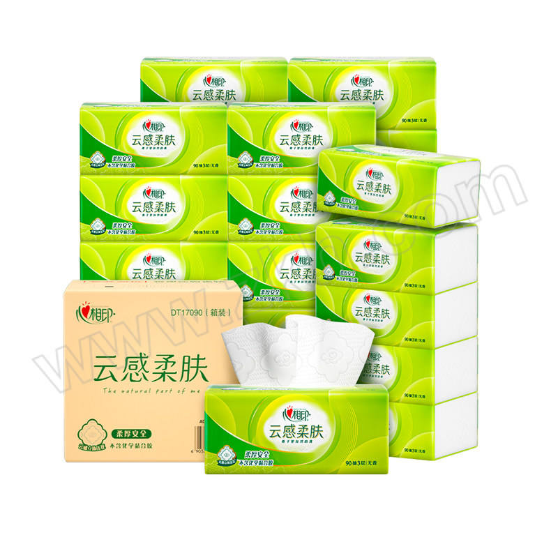 MIND ACT UPON MIND/心相印 云感柔肤系列抽纸 DT17090 190×132mm 90抽×24包 1箱
