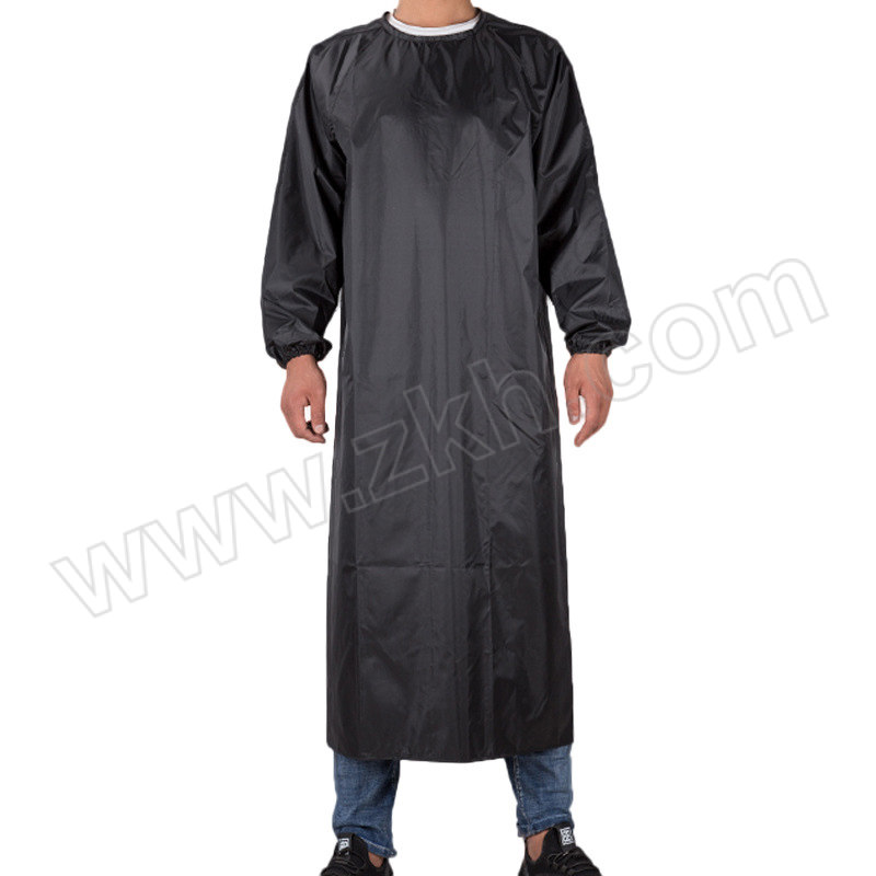 FEINAISHENG/沸耐笙 长袖反穿防水防油围裙 STFH-0324 均码 黑色 130cm 1条