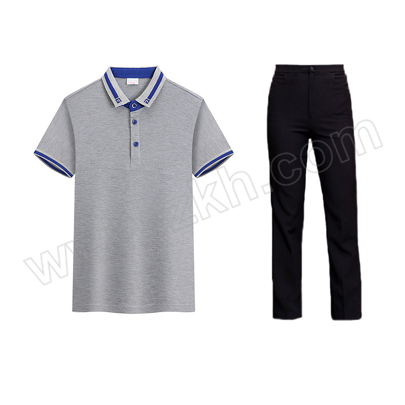 QIANYIYANG/千以扬 新款短袖夏季服务员工作服 ZH-2029 4XL 灰色上衣×1+黑色裤子×1 1套