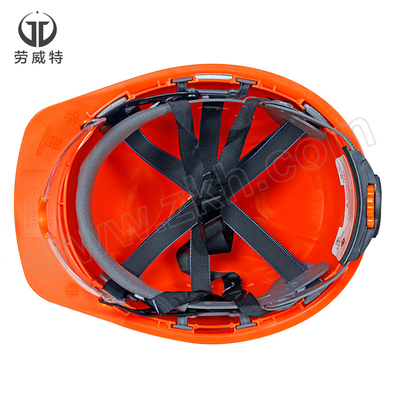LAOWEITE/劳威特 豪华型ABS反光条护目镜安全帽 LHF001005 橙色 旋钮式帽衬 针织布吸汗带 Y型帽带 护目镜带反光条 1顶