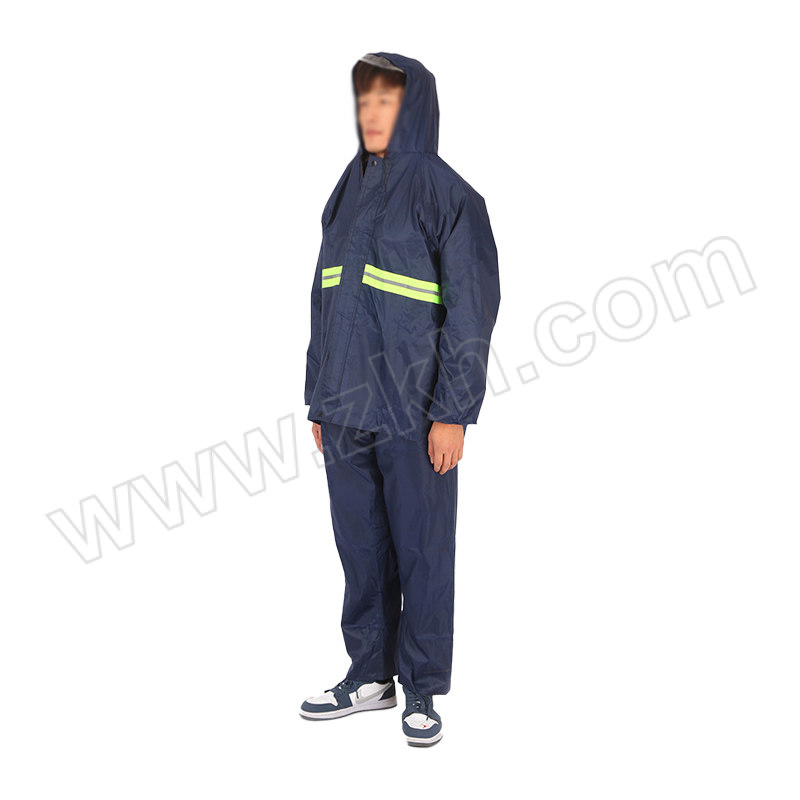 FEINAISHENG/沸耐笙 单层牛津布反光分体雨衣套装 STFH-0484 均码 藏青色 1套