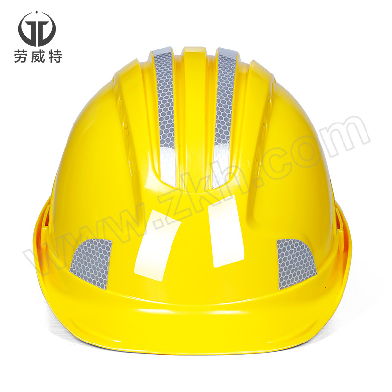 LAOWEITE/劳威特 L002豪华型ABS反光条安全帽 LF002002 黄色 旋钮式帽衬 针织布吸汗带 Y型帽带 1顶