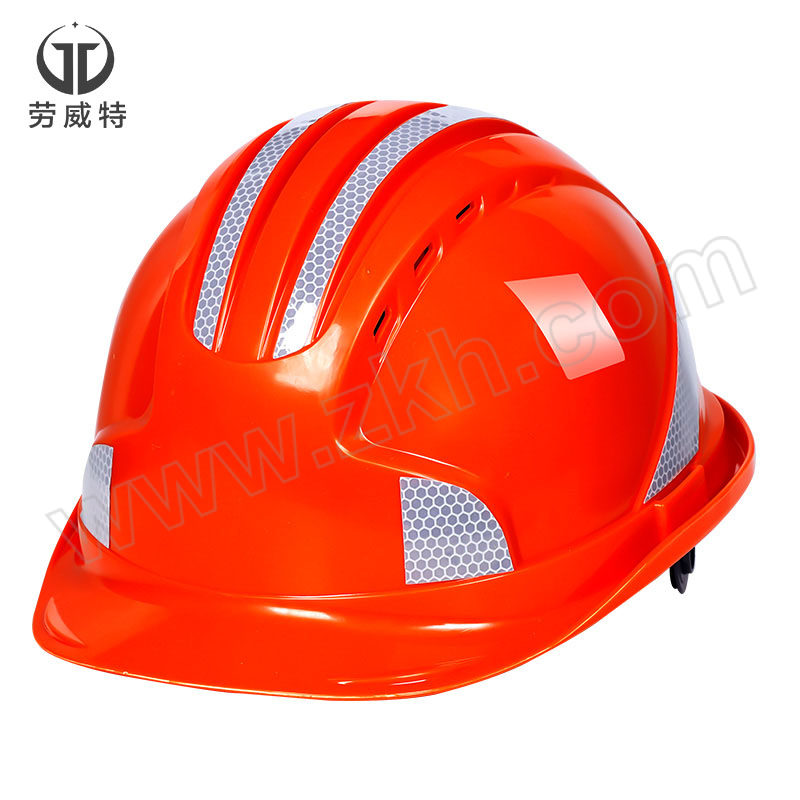 LAOWEITE/劳威特 L002豪华型ABS反光条安全帽 LF002005 橙色 旋钮式帽衬 针织布吸汗带 Y型帽带 1顶