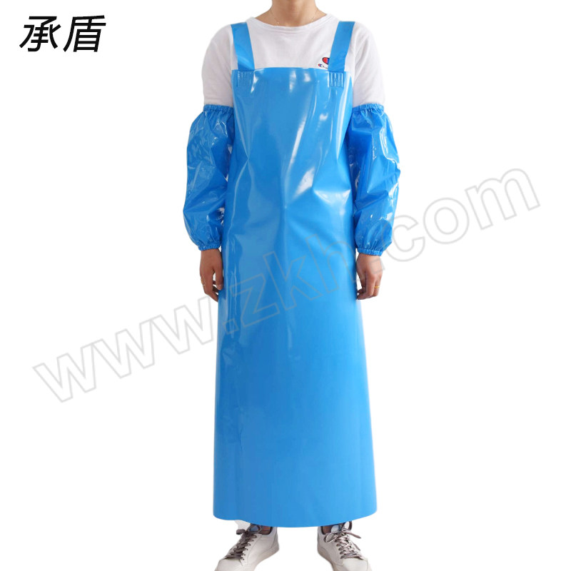 CHENGDUN/承盾 防水防油耐酸碱石材TPU宝蓝色双肩背带围腰套袖 Z462510 均码 1套