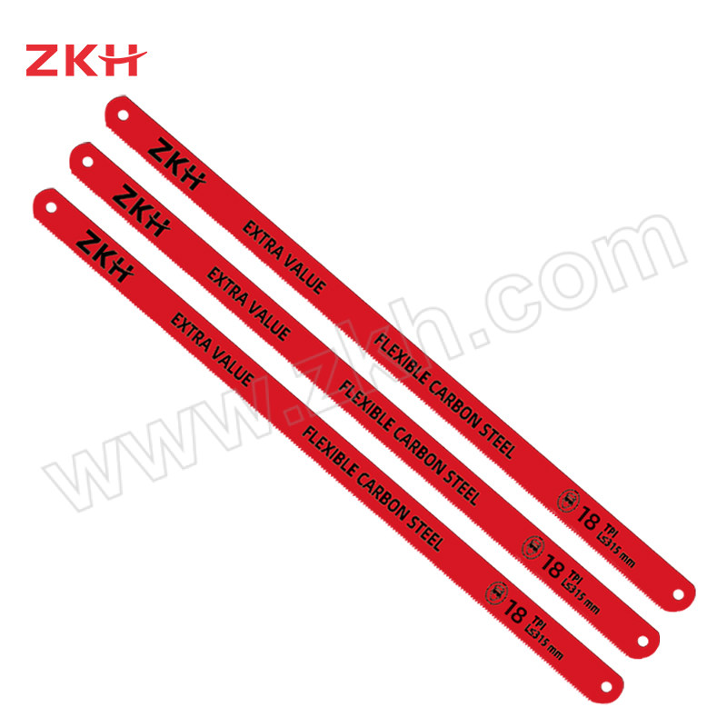 ZKH/震坤行 碳钢柔性钢锯条 ZKH-CSS18 18T×12"（300mm） 塑封包装 1根