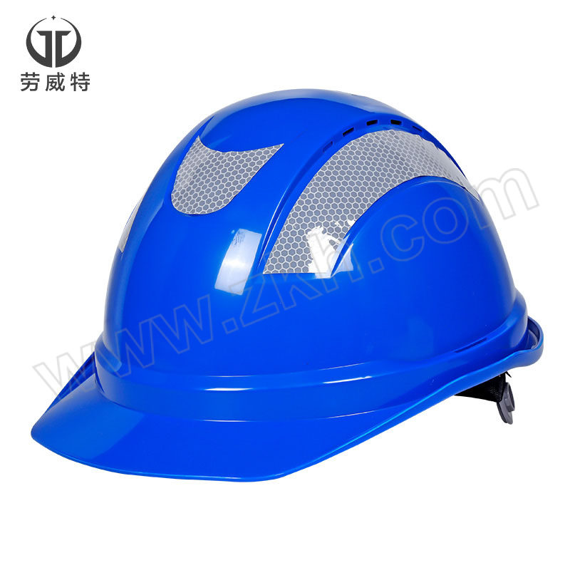LAOWEITE/劳威特 L003豪华型反光条安全帽 LF003004 蓝色 旋钮式帽衬 针织布吸汗带 Y型帽带 1顶