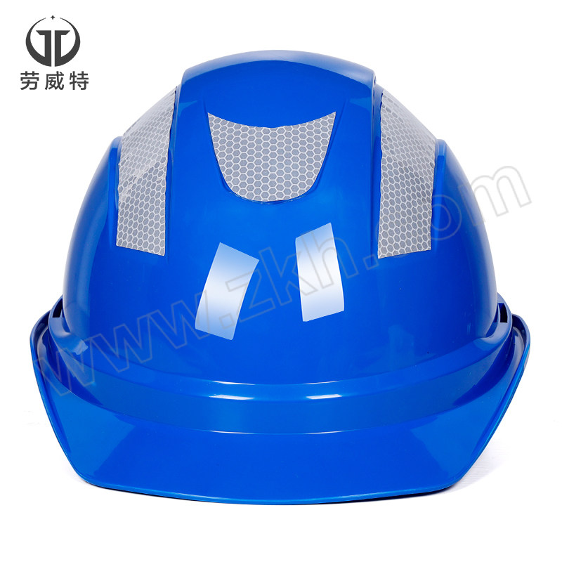 LAOWEITE/劳威特 L003豪华型反光条安全帽 LF003004 蓝色 旋钮式帽衬 针织布吸汗带 Y型帽带 1顶