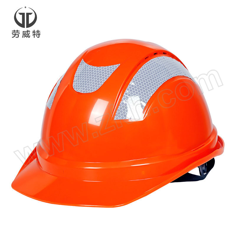 LAOWEITE/劳威特 L003豪华型反光条安全帽 LF003005 橙色 旋钮式帽衬 针织布吸汗带 Y型帽带 1顶