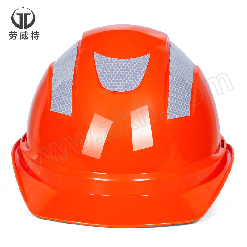 LAOWEITE/劳威特 L003豪华型反光条安全帽 LF003005 橙色 旋钮式帽衬 针织布吸汗带 Y型帽带 1顶