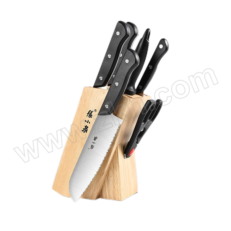 ZHANGXIAOQUAN/张小泉 家用刀具七件套 N5490 切片刀×1+斩骨刀×1+冻肉刀×1+水果刀×1+多用剪×1+磨刀棒×1+刀座×1 1套