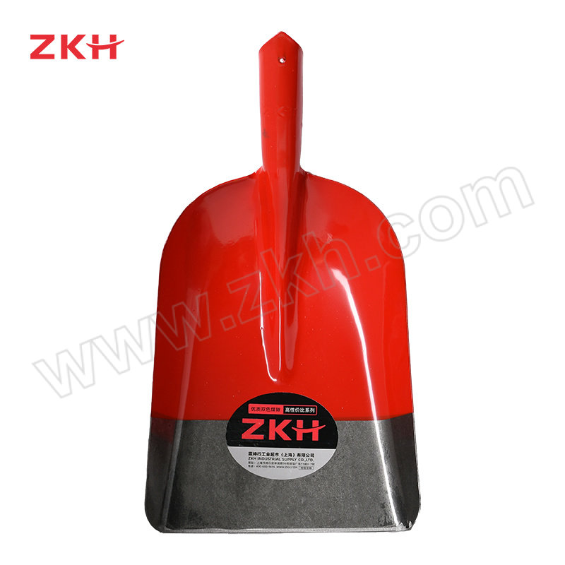 ZKH/震坤行 经济型锰钢双色煤锹中号含柄 ZKH-MQ01 510×280×390 重量1KG±0.05KG 含1.2m实木柄+2颗固定螺钉 1把