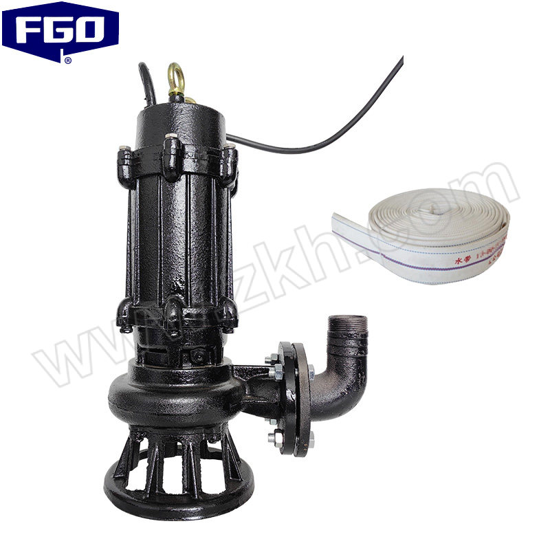 FGO 铸铁防汛普通380V潜污泵配10米水带 65WQ30-30-7.5kW 额定流量30m³/h 额定功率7.5kW 额定扬程30m 1台