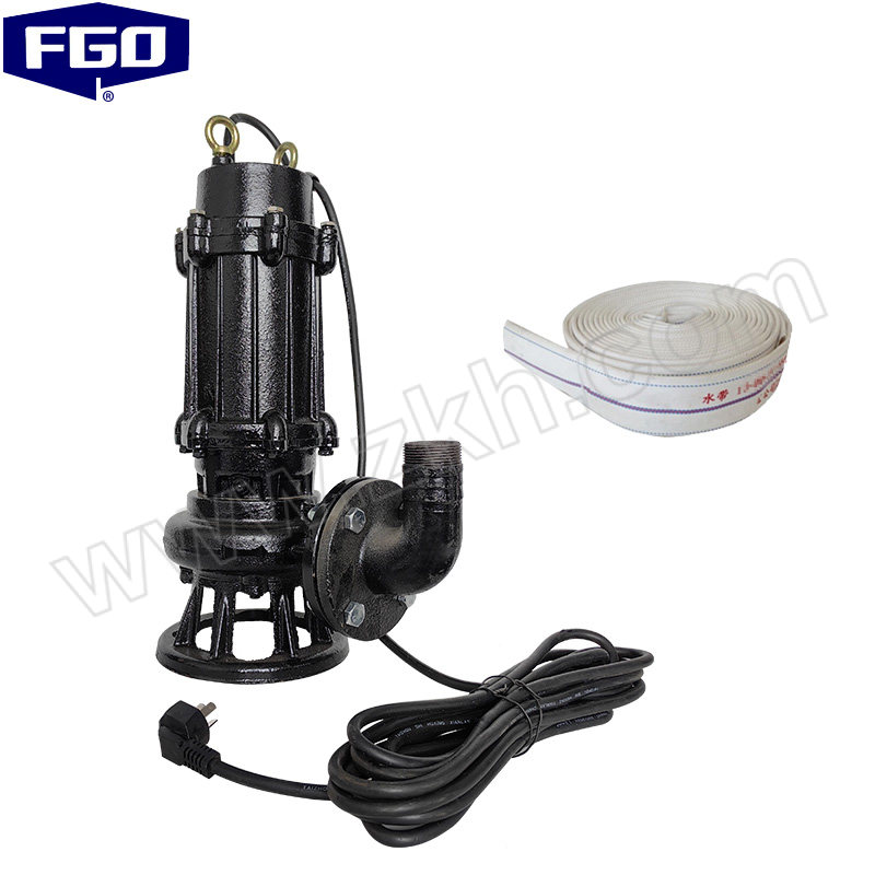 FGO 铸铁防汛普通380V潜污泵配10米水带 65WQ30-30-7.5kW 额定流量30m³/h 额定功率7.5kW 额定扬程30m 1台